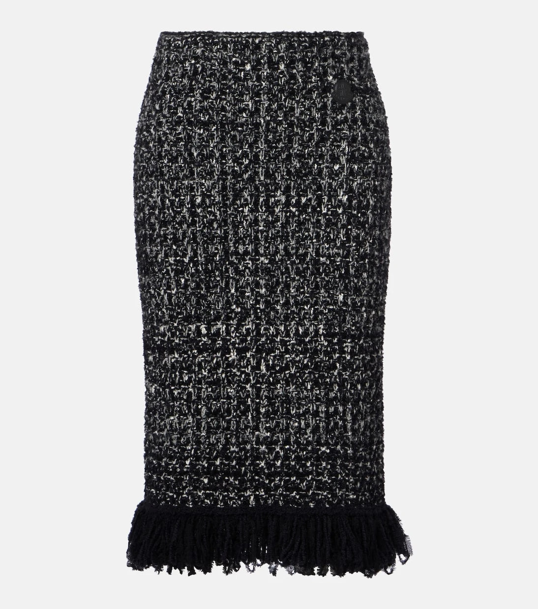 Moncler - Fringed wool-blend pencil skirt