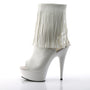 6" Heel White Open Toe-Heel Faux Leather*