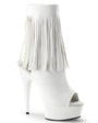 6" Heel White Open Toe-Heel Faux Leather*