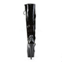 6" Heel Lace-Up Black Knee High Boots*
