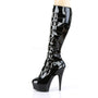 6" Heel Buckle Black Knee High Boots*