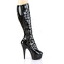 6" Heel Buckle Black Knee High Boots*