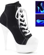 6" Heel Black-White Platform Booties*