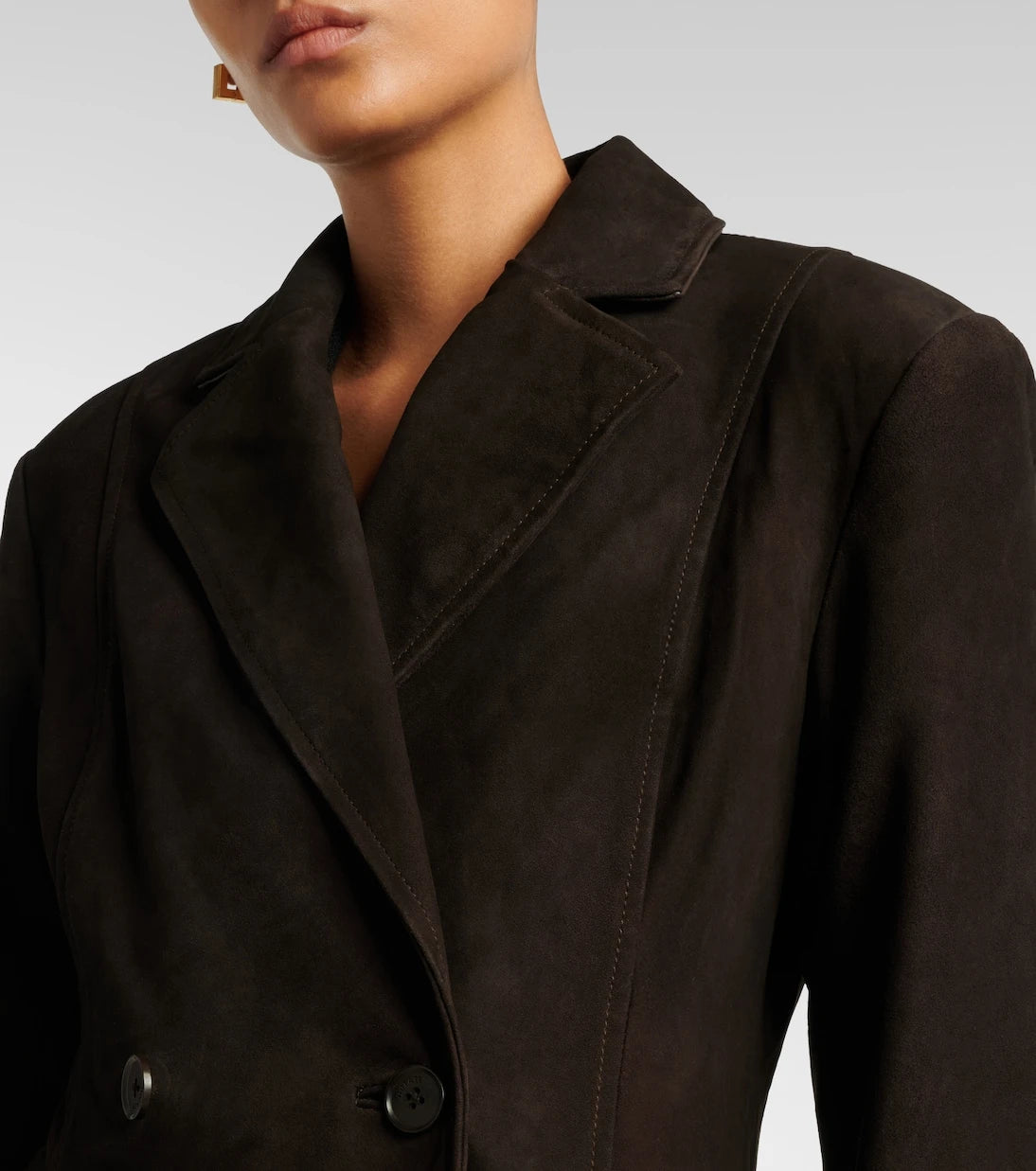 Rotate - Double-breasted suede coat