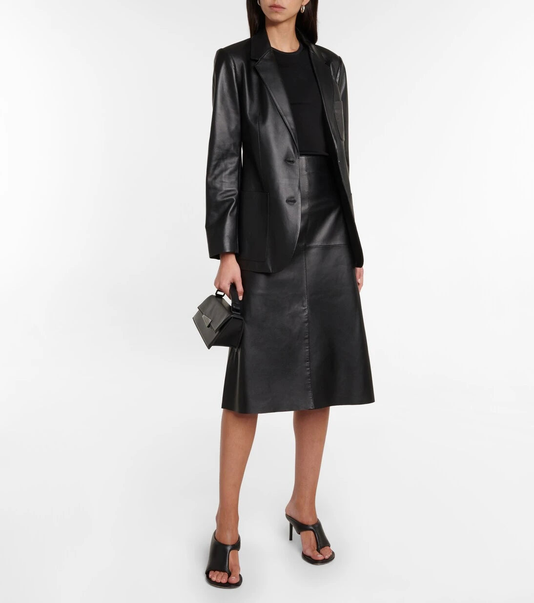 Joseph - Sidena A-line leather midi skirt