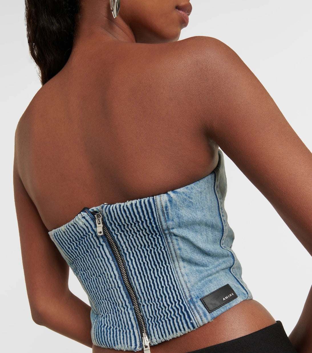 Amiri - Ma paneled denim bustier top