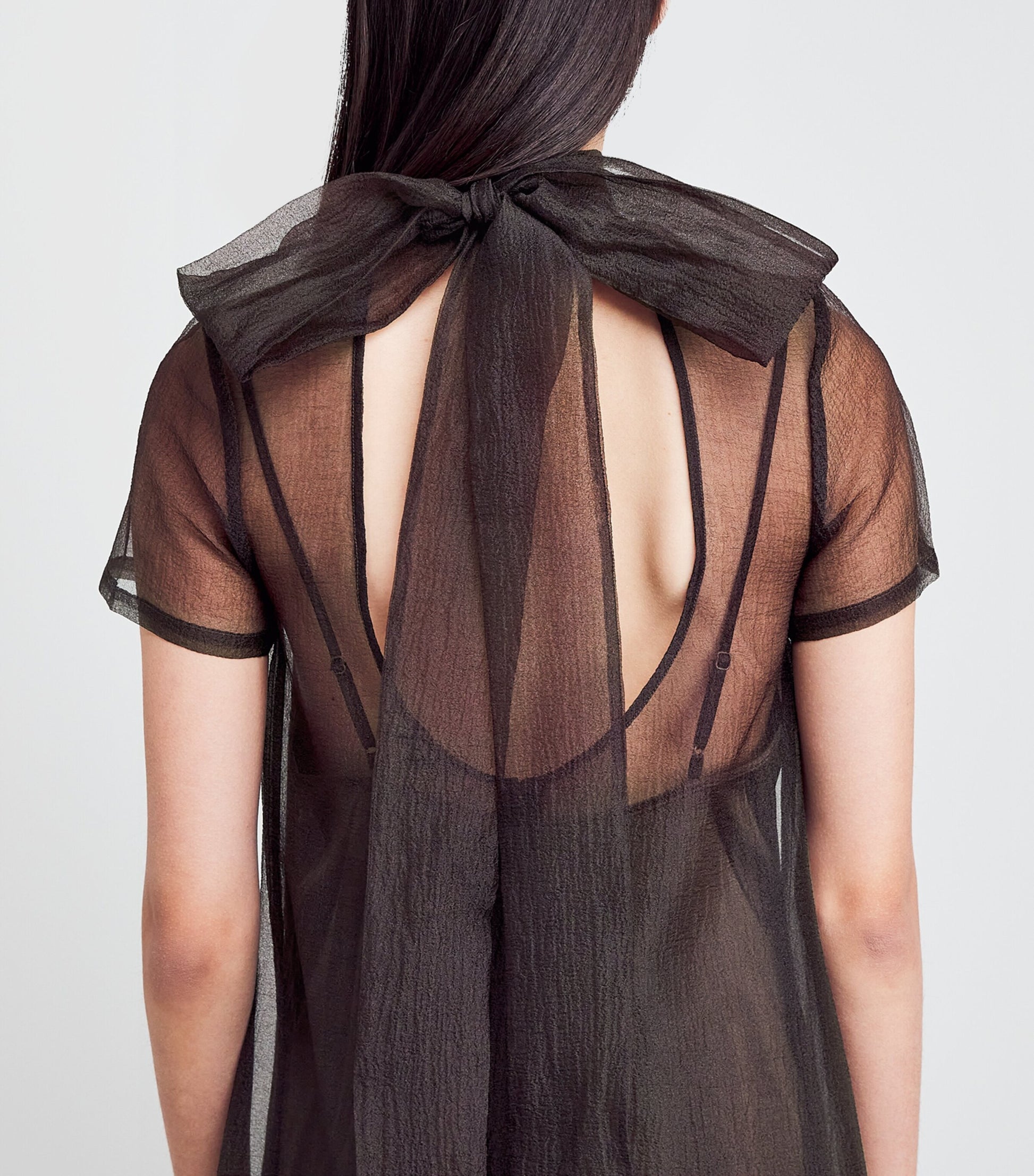 STAUD Black Organza Calluna Maxi Dress