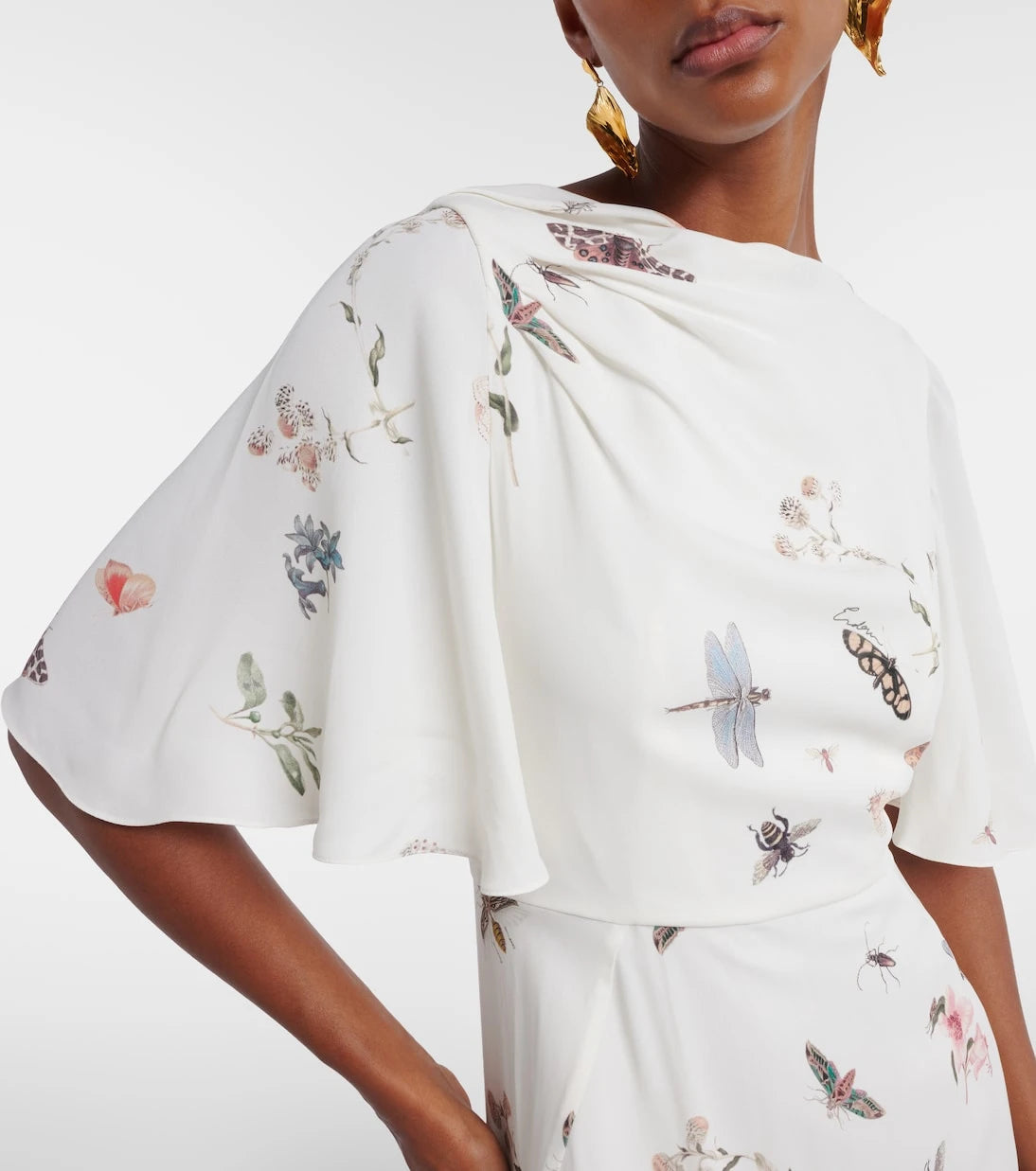 Erdem - Printed crêpe midi dress