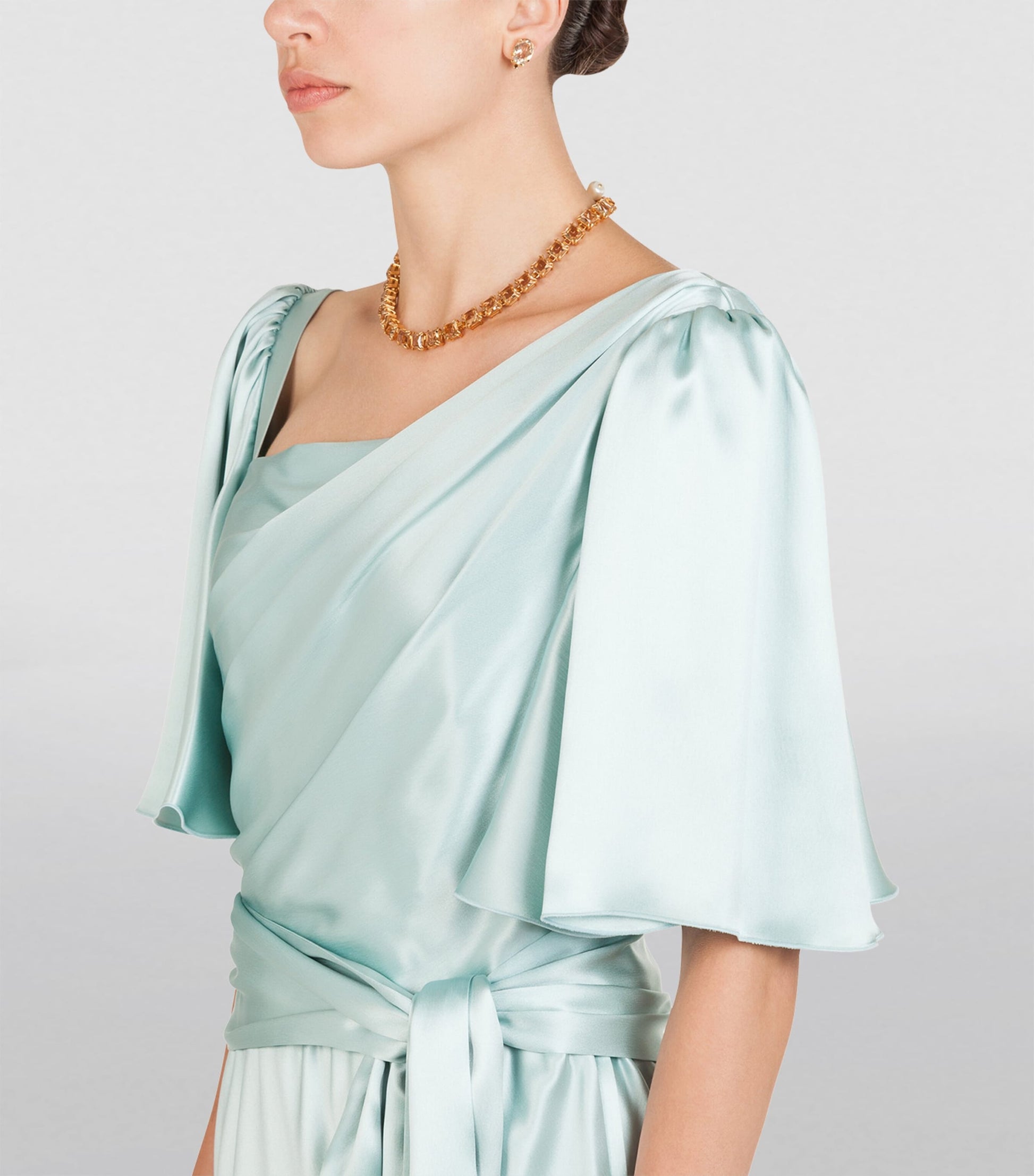 Multi Silk Belted Dress