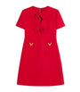 Valentino Red Virgin Wool-Silk Bow Mini Dress