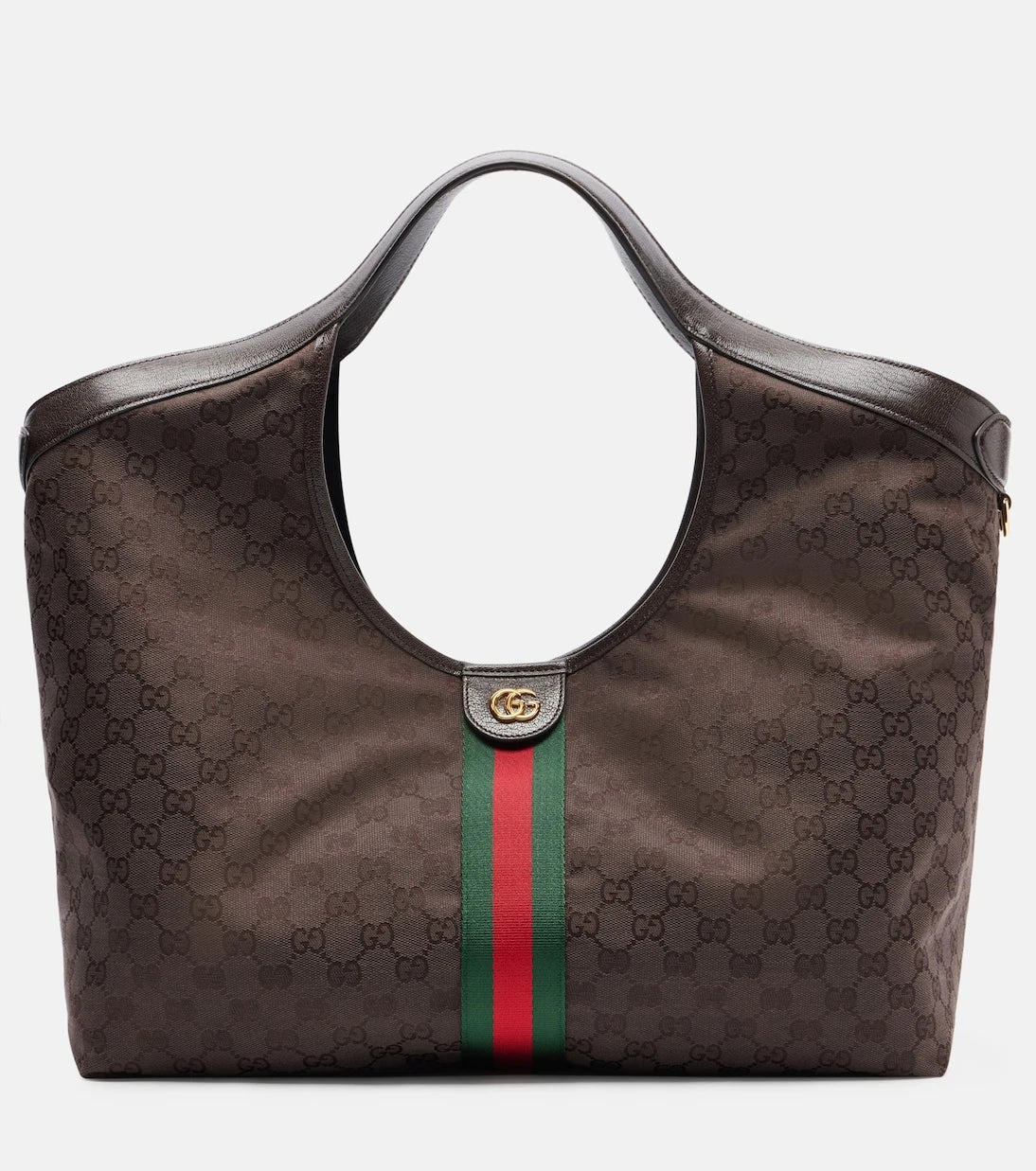 Gucci - حقيبة يد توت غوتشي جيليو الكبيرة من قماش GG