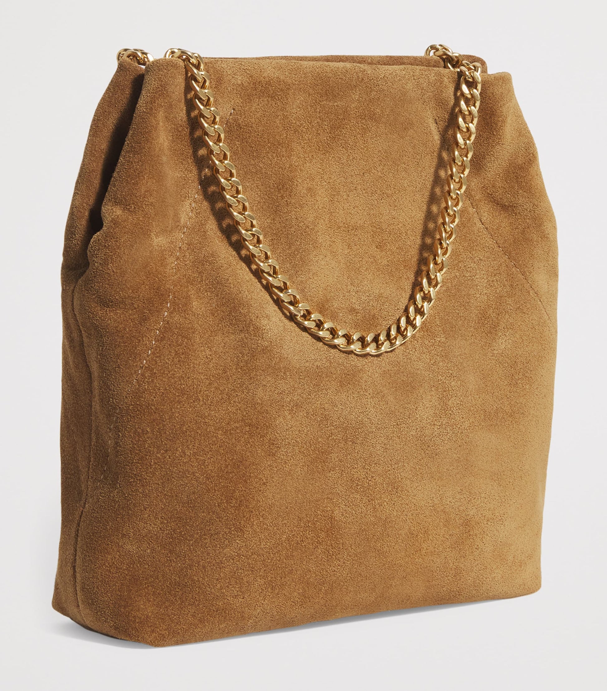 Veronica Beard Brown Small Suede Slouch Top-Handle Bag