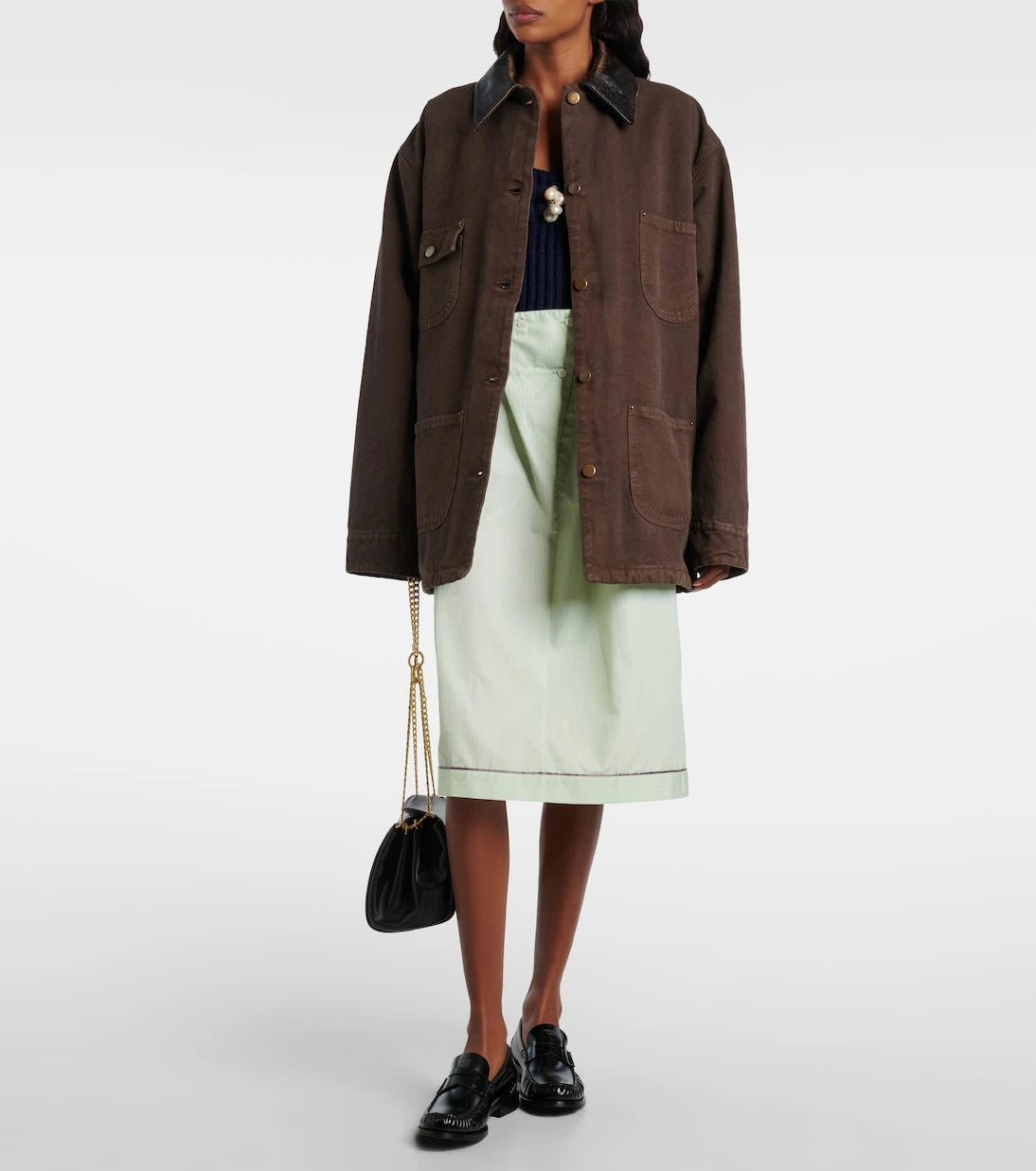 Prada - Leather-trimmed cotton canvas field jacket