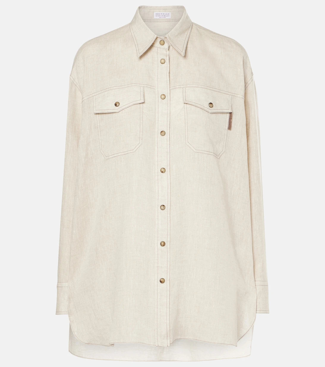 Brunello Cucinelli - قميص كتان فضفاض