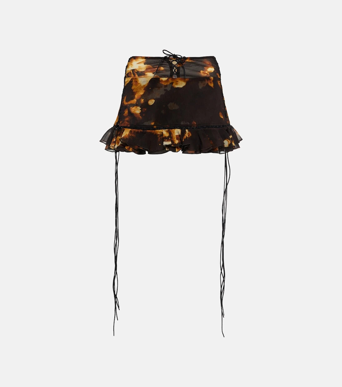KNWLS - Low-rise printed ruffle miniskirt