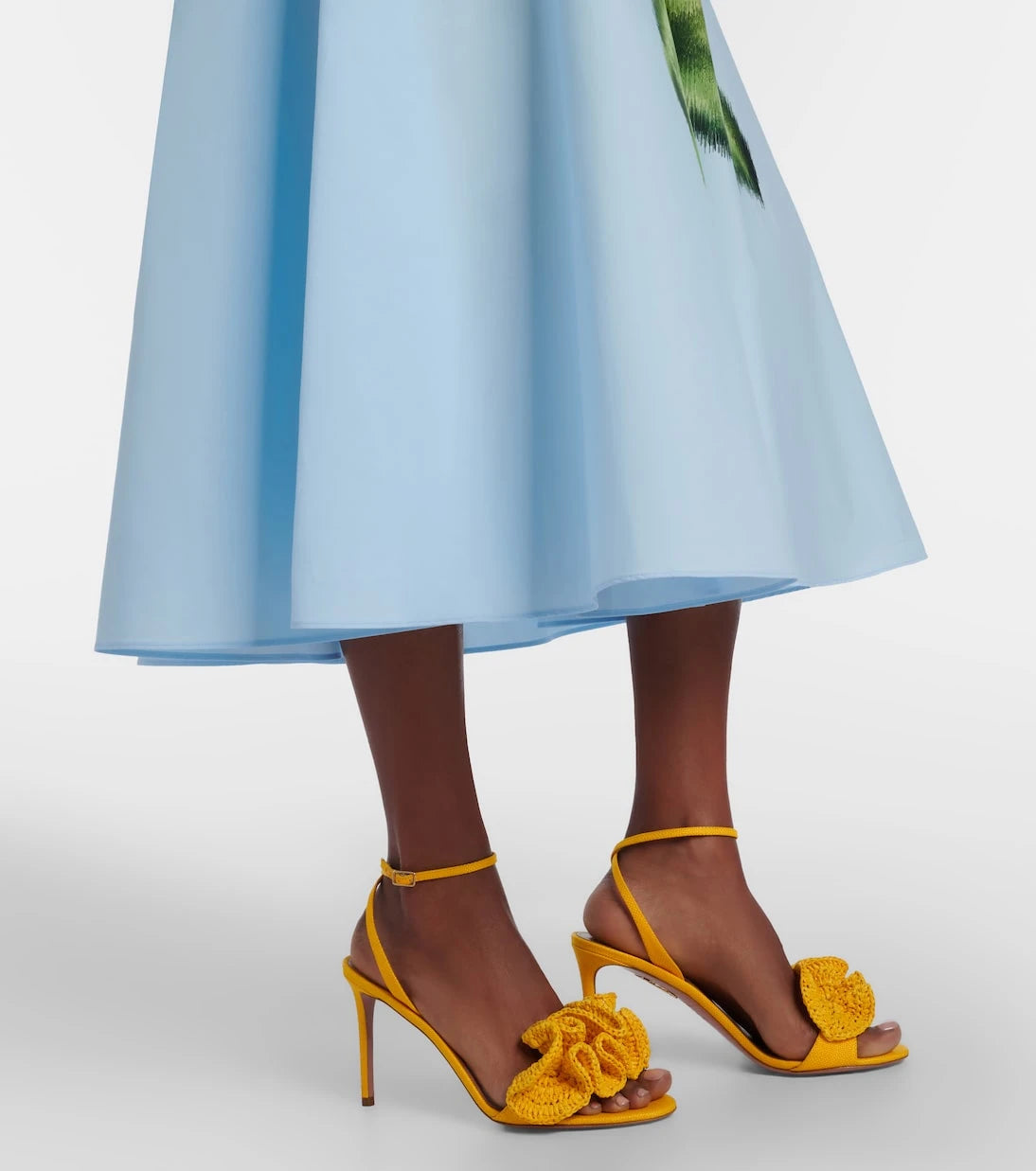 Oscar de la Renta - فستان ميدي من مزيج القطن المطبوع