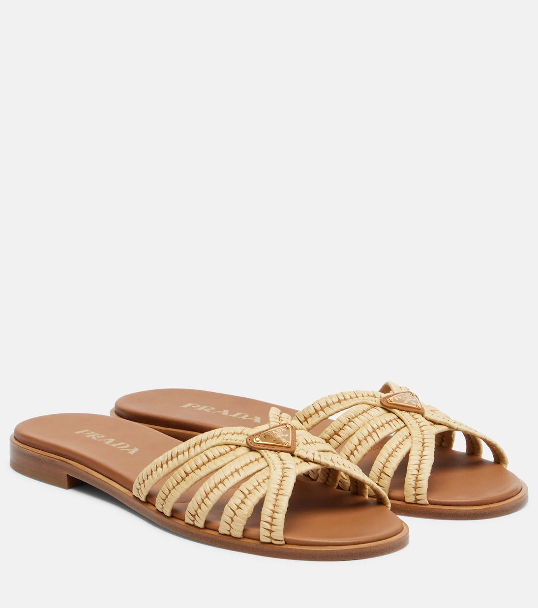 Prada - Crochet raffia-effect slides