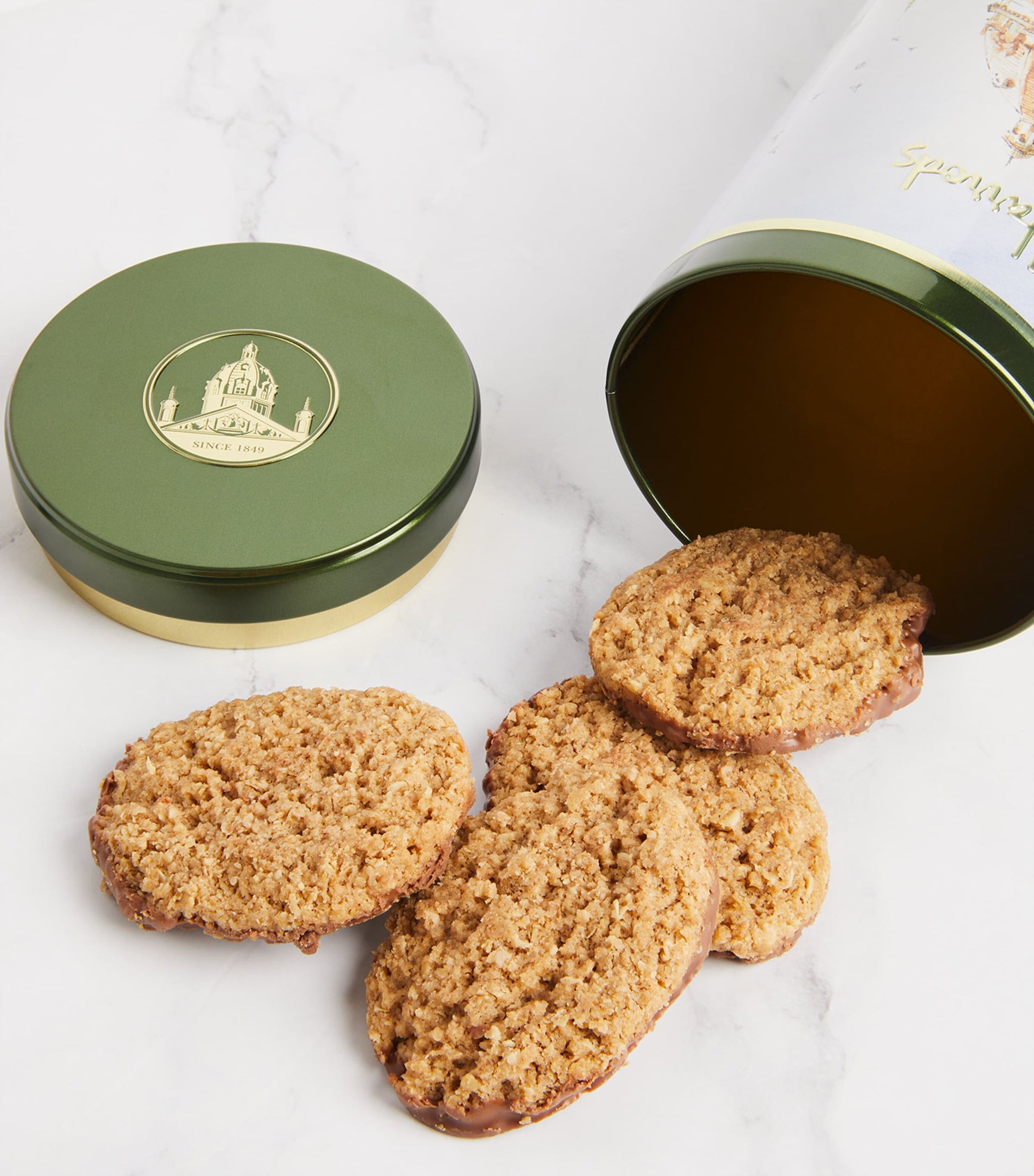 Harrods Heritage Chocolate and Cinnamon Oat Biscuit Tin (200g)