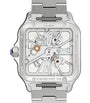 Large Steel Santos de Cartier Skeleton Watch 39.8mm