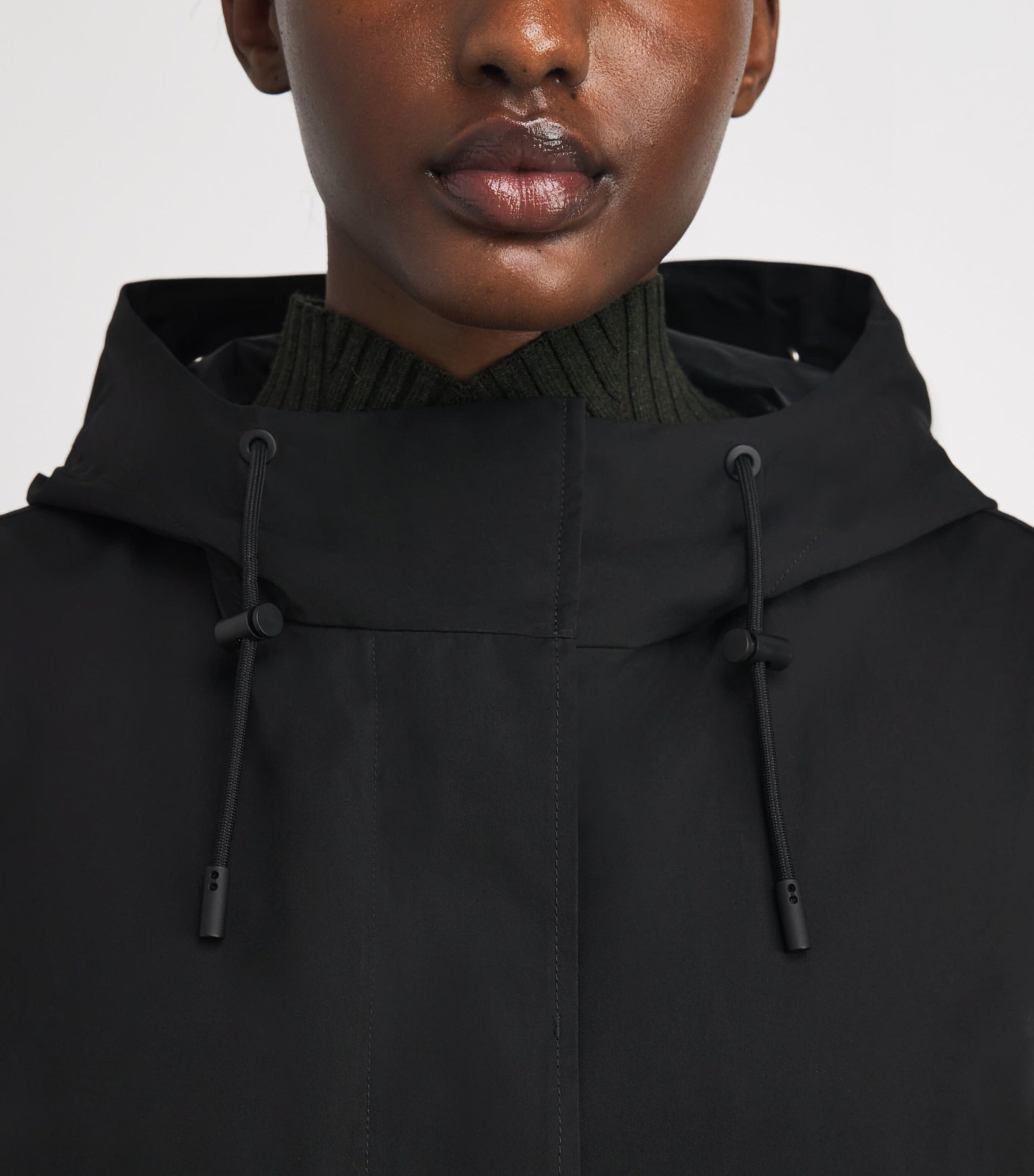 Yves Salomon Black Fox-Rabbit Blended-Cotton Parka (72cm)