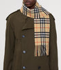 Burberry Beige Cashmere Narrow Check Scarf