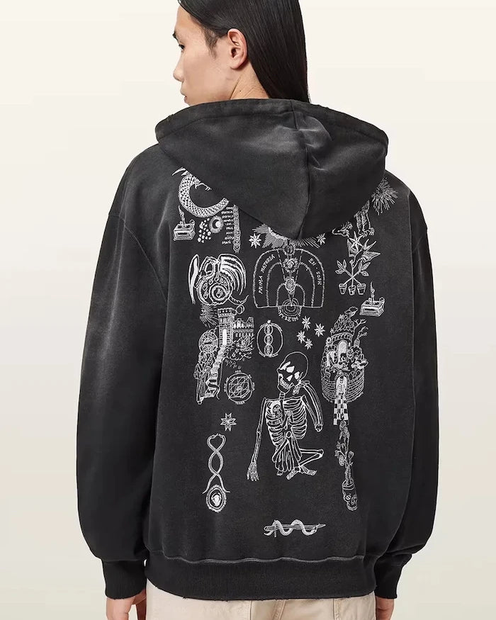AllSaints TERRA Pamuklu Kapüşonlu Sweatshirt