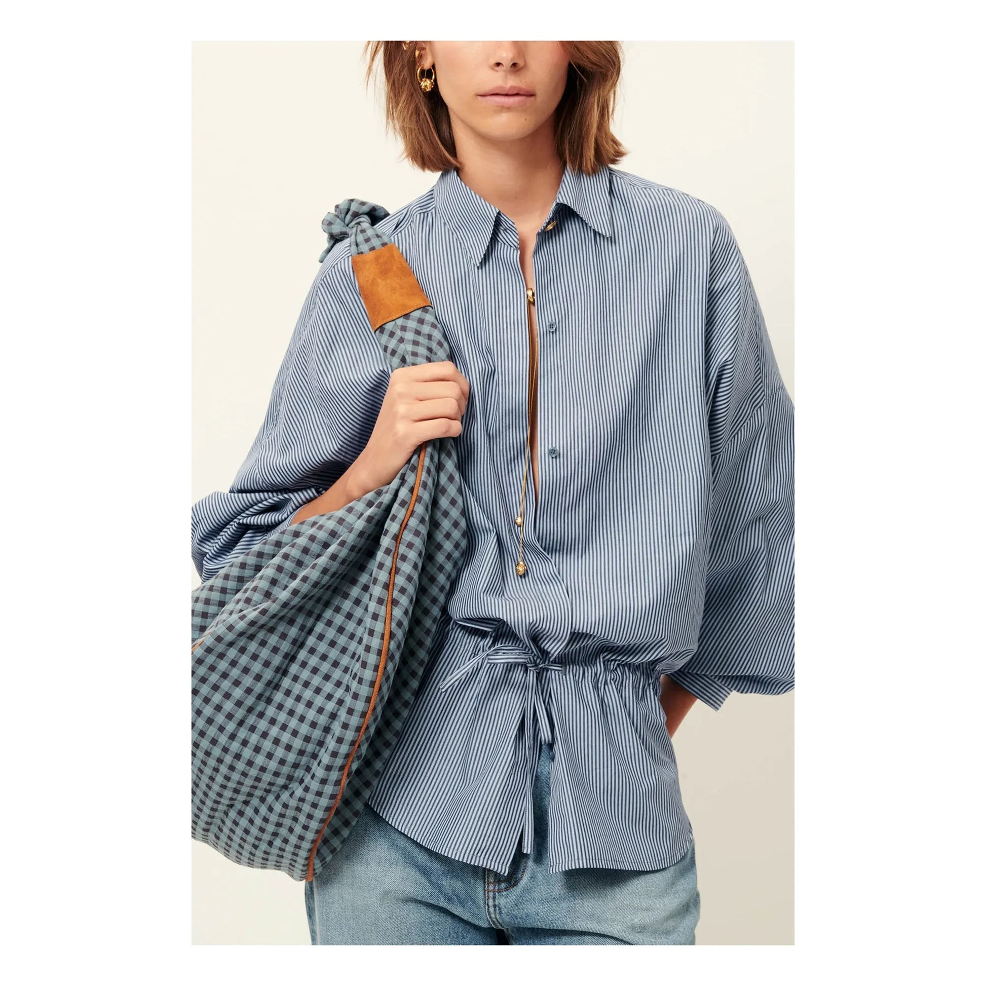 Sessùn - Santalin Cotton Stripes Blouse | Blue