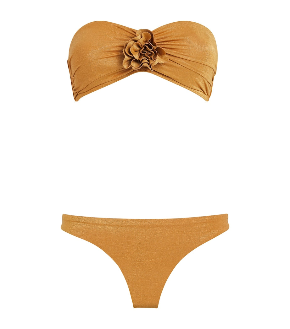 Yellow Flower Lucky Bandeau Bikini