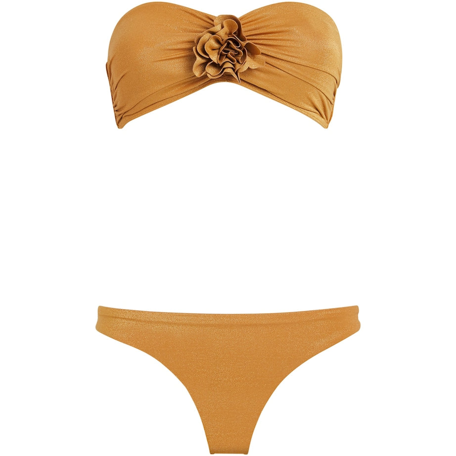Yellow Flower Lucky Bandeau Bikini