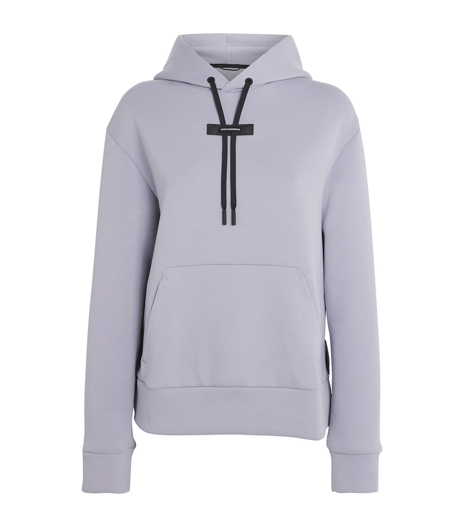 Purple Cotton-Blend Focus Tech Hoodie