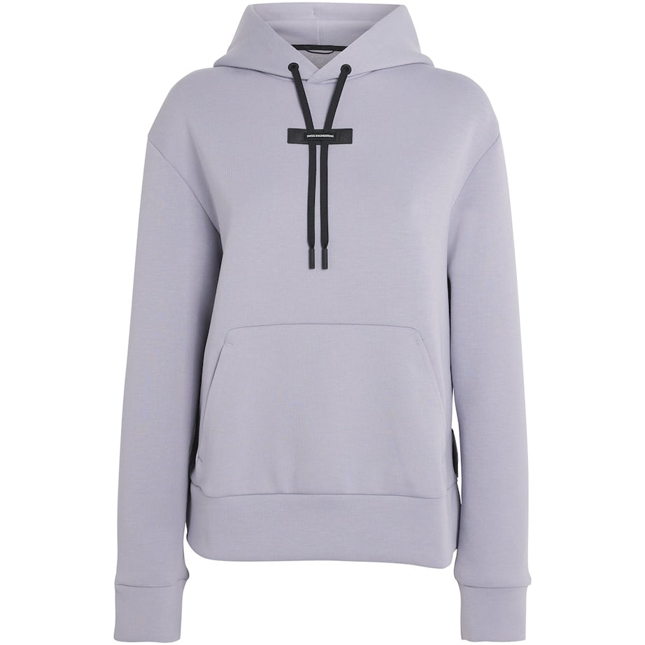 Purple Cotton-Blend Focus Tech Hoodie