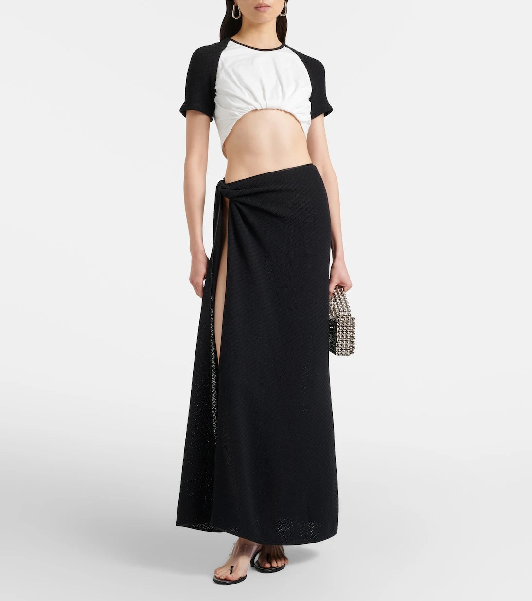Christopher Esber - Gathered cotton jersey crop top