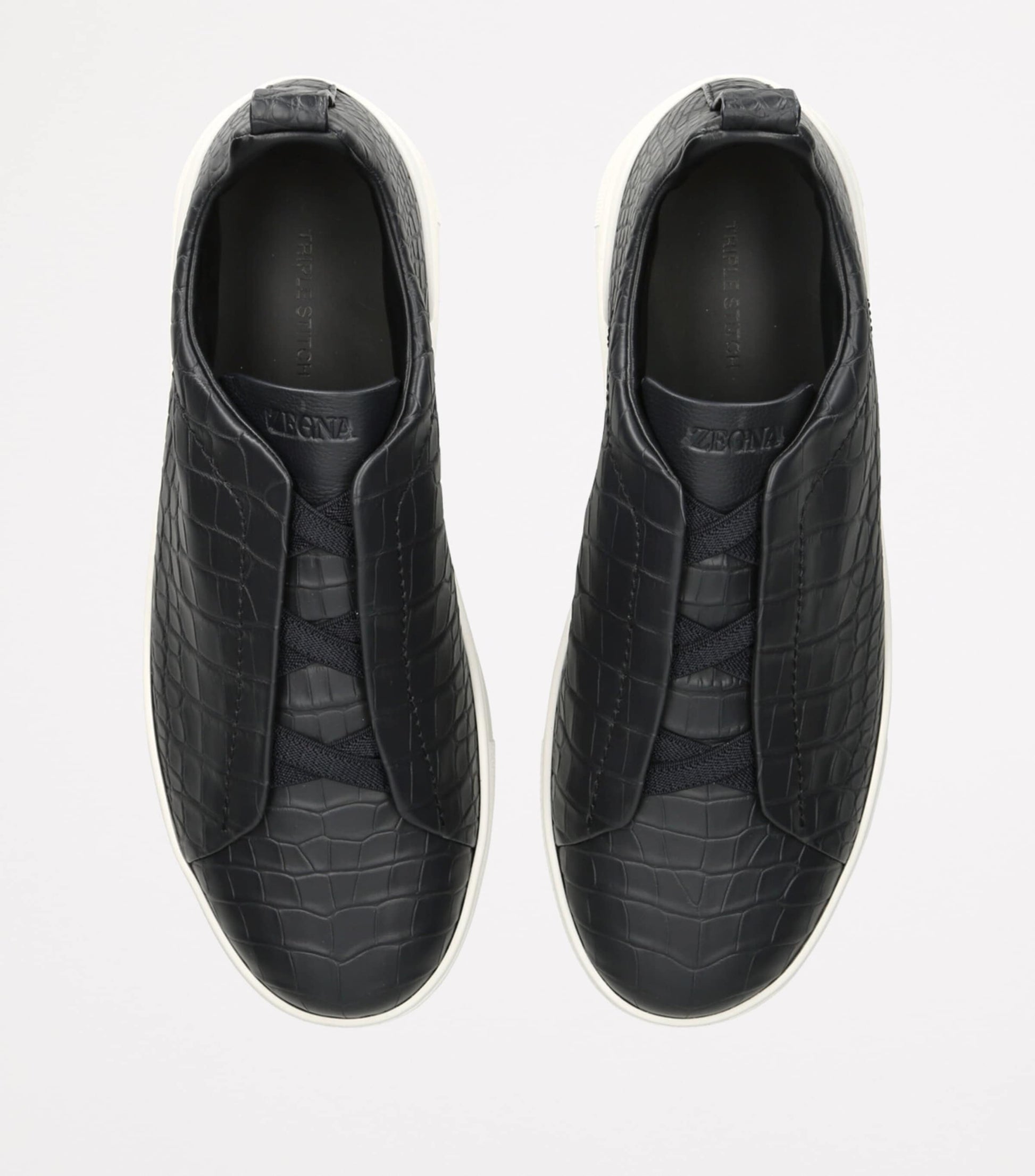 Crocodile Leather Triple Stitch SECONDSKIN Sneakers