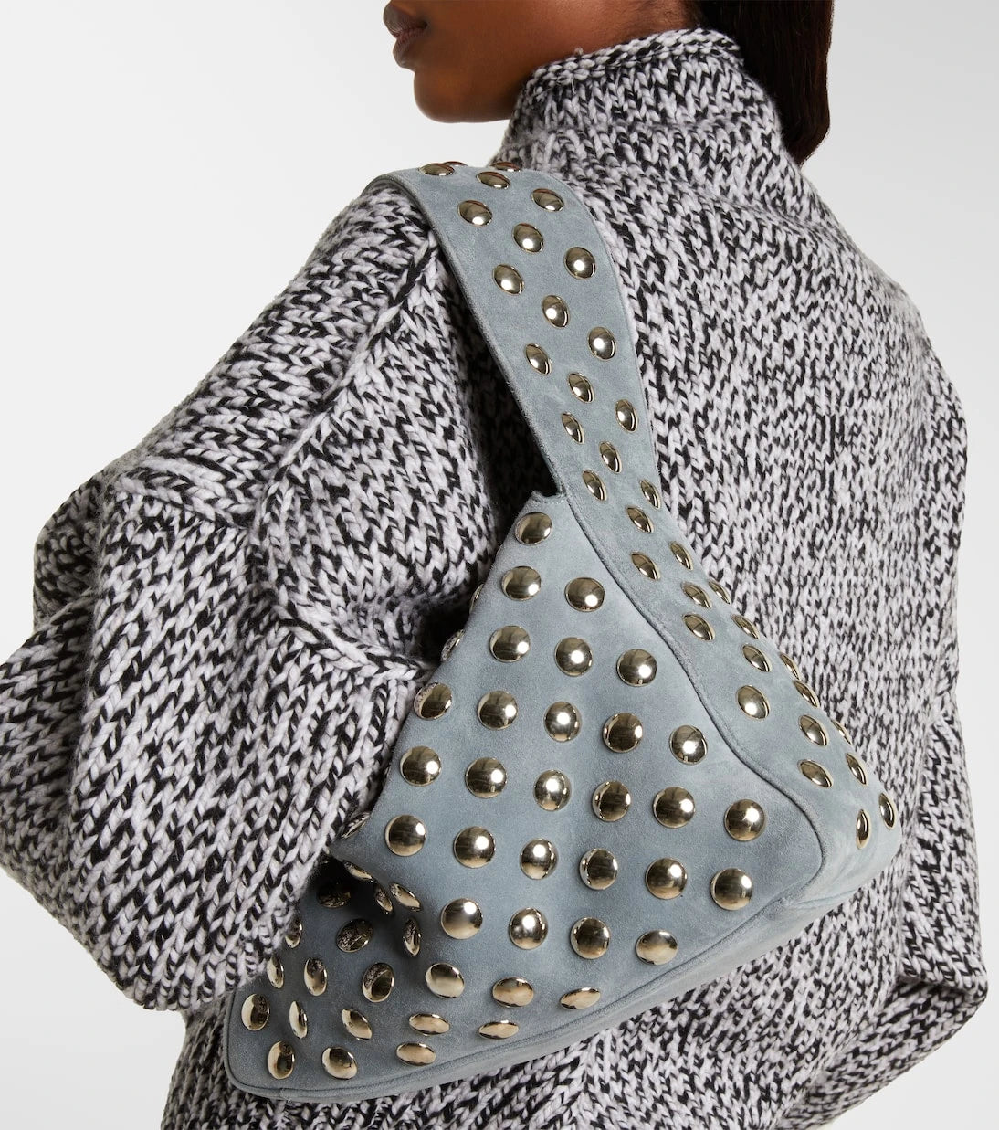 Khaite - Elena Medium studded suede shoulder bag