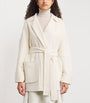Eleventy White Wool Reversible Wrap Coat
