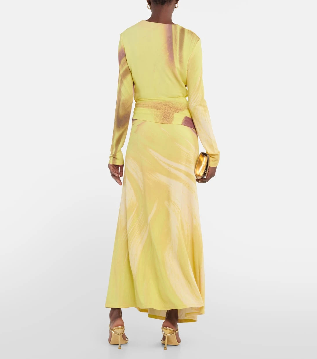 Simkhai - Anika printed draped midi skirt