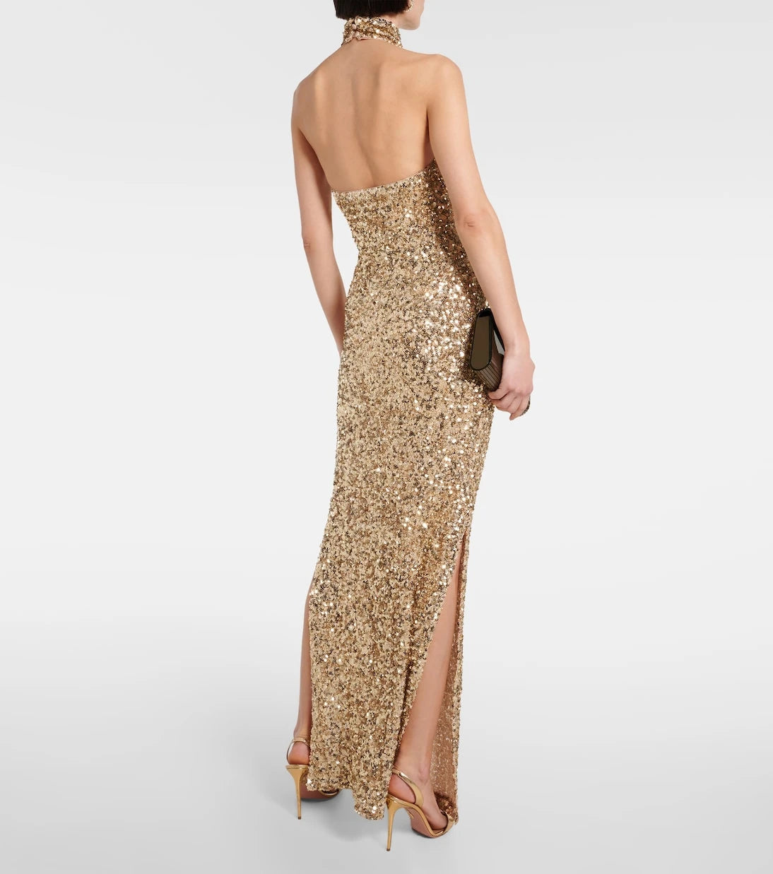 Rotate - Sequined halterneck gown