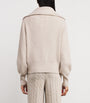 Varley Ivory Enrico Zip-Up Sweater