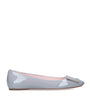 Roger Vivier Grey Patent Leather Trompette Ballet Flats
