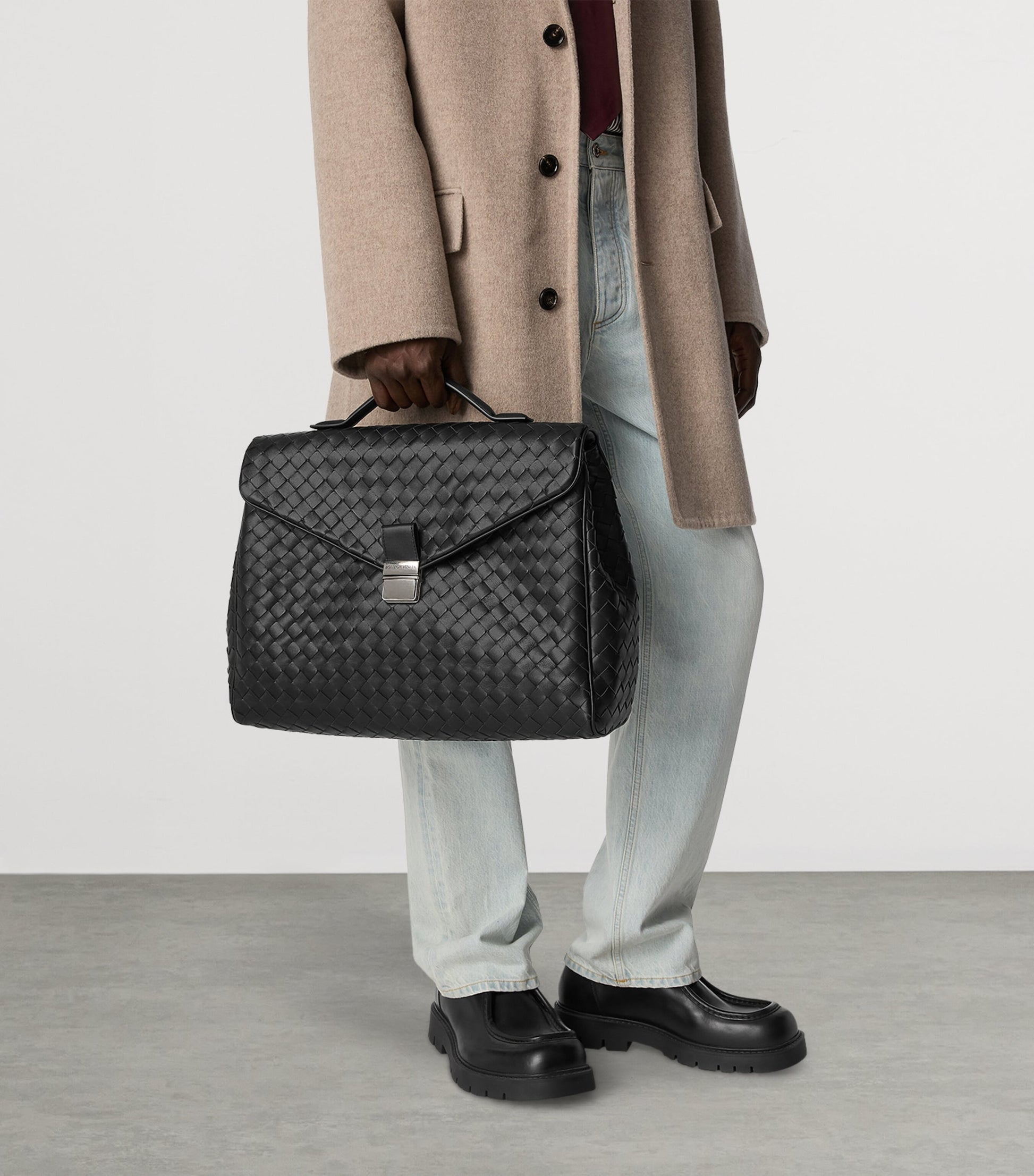 Bottega Veneta Leather Intrecciato Archivist Cross-Body Bag