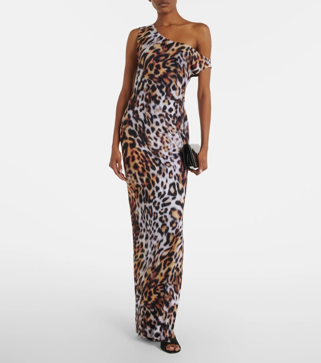 Norma Kamali - Leopard-print one-shoulder gown