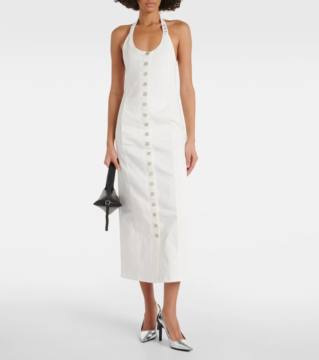 Courrèges - Multiflex denim midi elbise