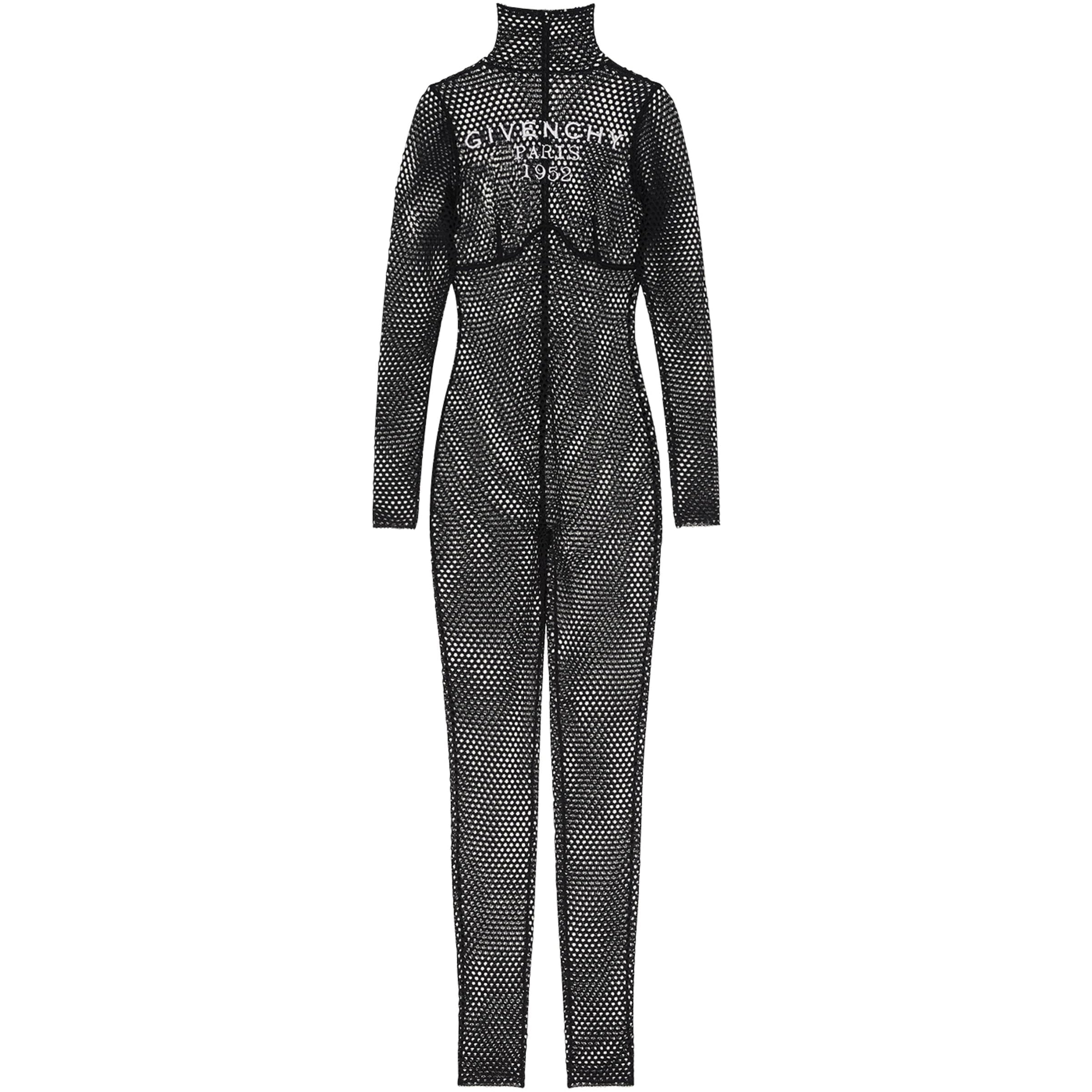Givenchy Black Mesh Logo Jumpsuit