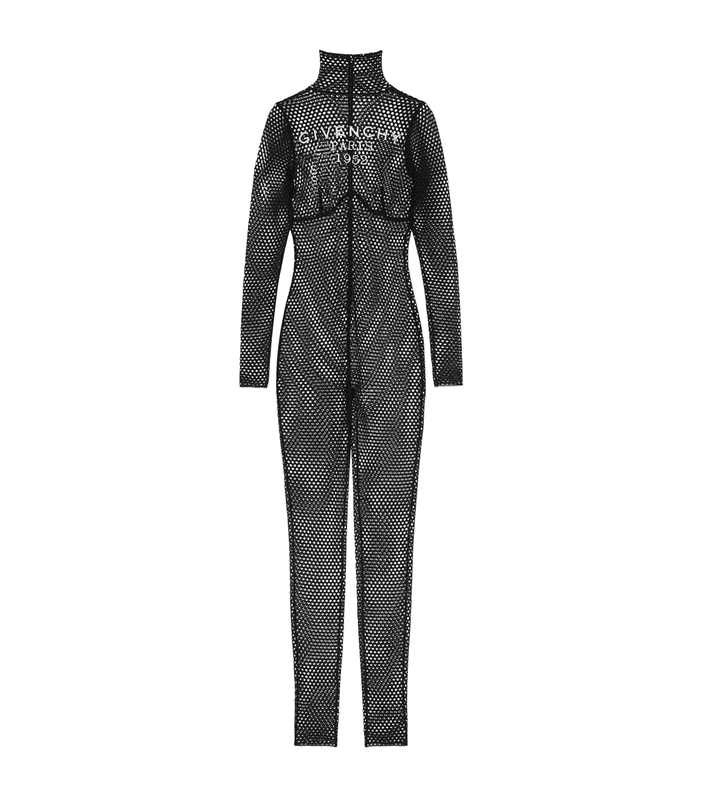 Givenchy Black Mesh Logo Jumpsuit