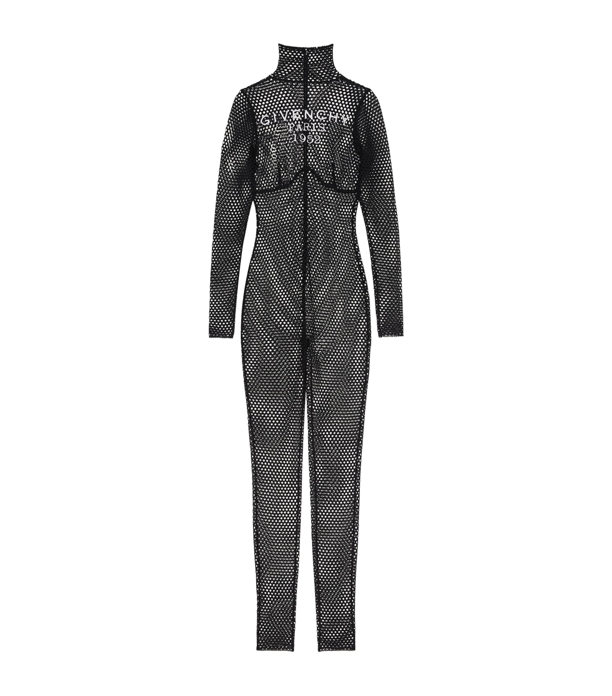 Givenchy Black Mesh Logo Jumpsuit