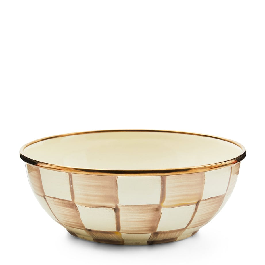 Mocha Check Everyday Bowl (15cm)