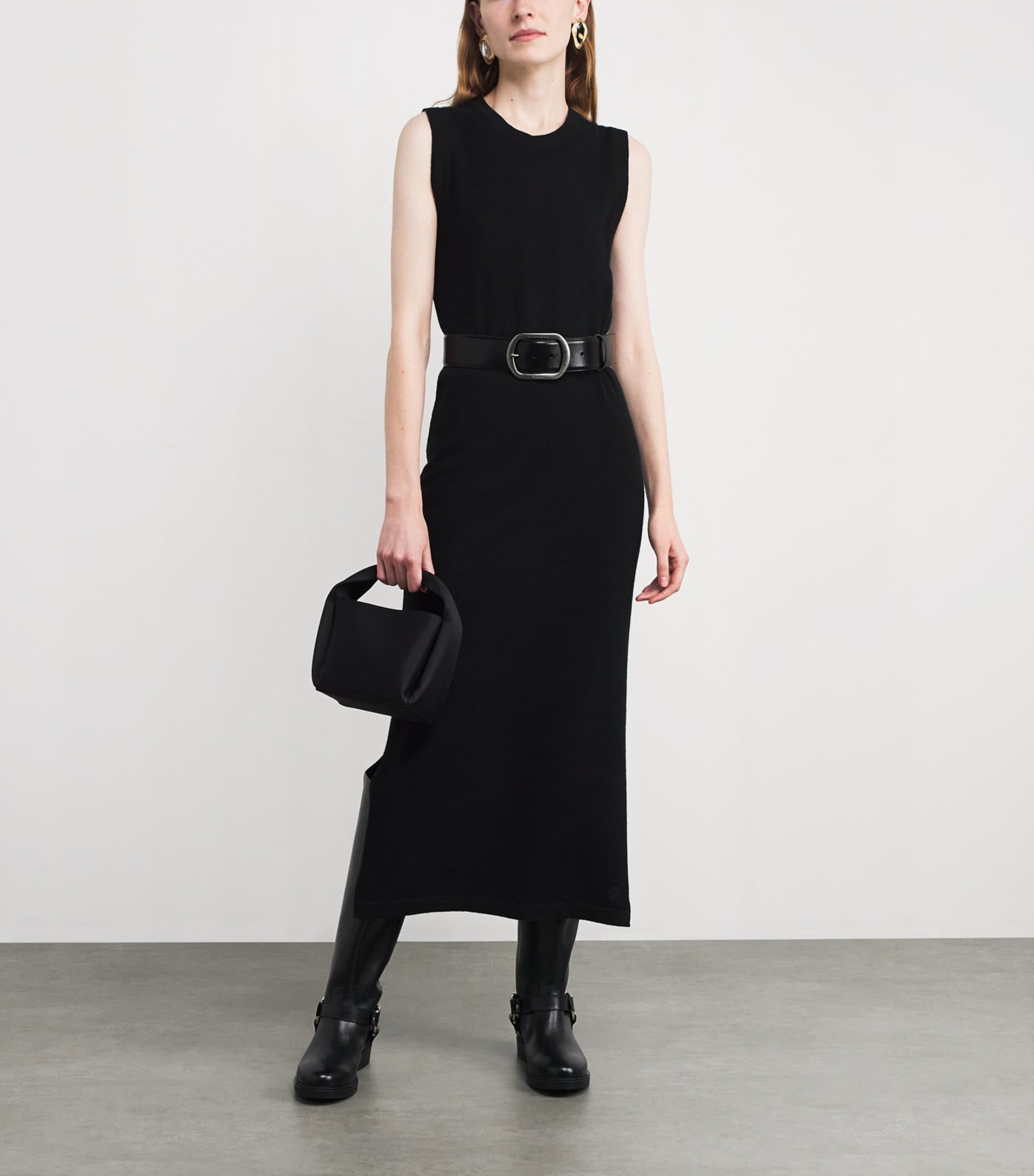 Black Leather Wide Belt