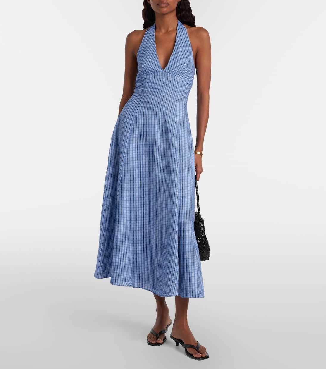 Faithfull - Marais checked linen midi dress
