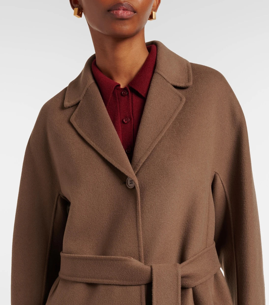 'S Max Mara - معطف Dama من صوف بكر بلفّة