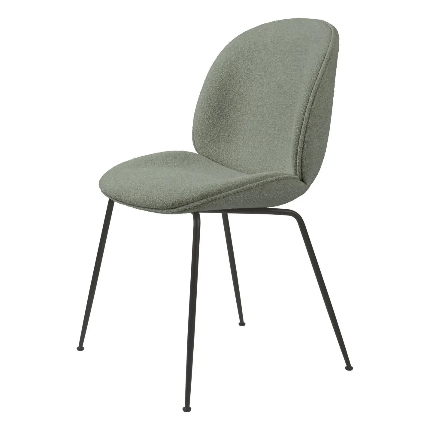 Gubi - Beetle Chair, Light Bouclé Upholstering, Black Base - GamFratesi | Sage